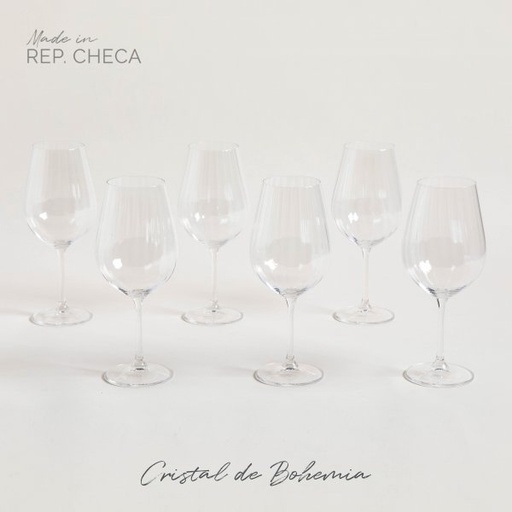 [4112834] SET X 6 COPAS DE CRISTAL DE BOHEMIA SARAH WATERFAL