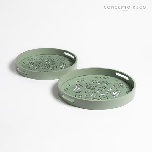 [165809] BANDEJA CALCUTA SET X2 G:32 DIAM C:30 DIAM GRIS