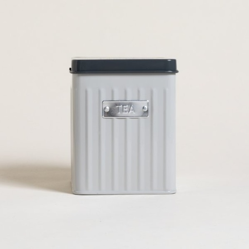 [4113319] LATA CUADRADA ACANALADA GRIS TEA 11X11X14 CM