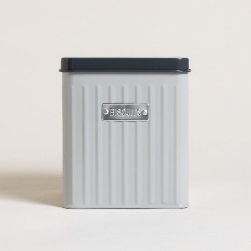 [4113321] LATA CUADRADA ACANALADA GRIS BISCUITS 14X14X16 CM