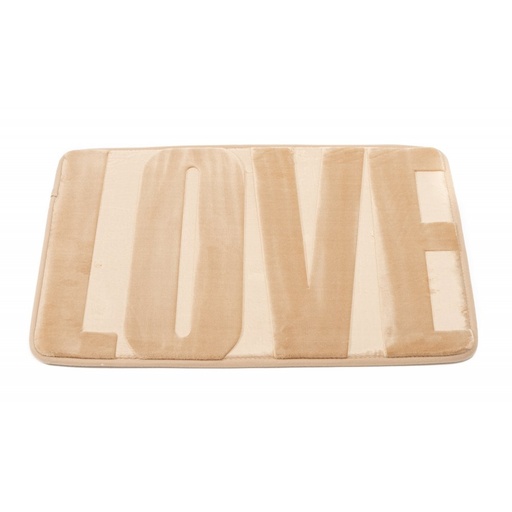 [380290] ALFOMBRA DE BAÑO MICROFIBRA 43 X 61 CM LOVE BEIGE.