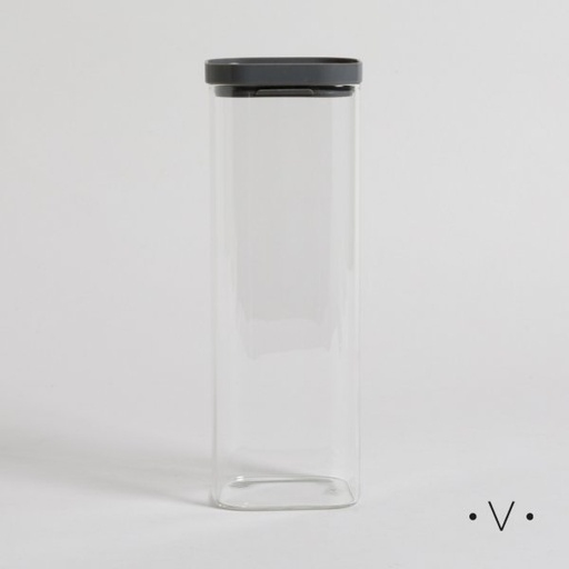 [4113796] FRASCO CUADRADO CON BORDE DE SILICONA 1100 ML VASSA HOME