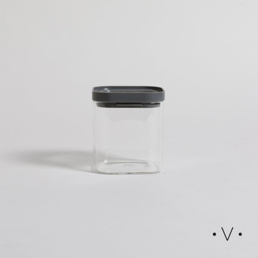 [4113820] FRASCO CUADRADO CON BORDE DE SILICONA 320 ML VASSA HOME