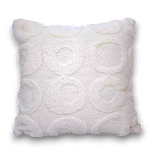 [380230] FUNDA DE ALMOHADÓN 40 X 40 CM TRAMA CÍRCULOS BLANCA 