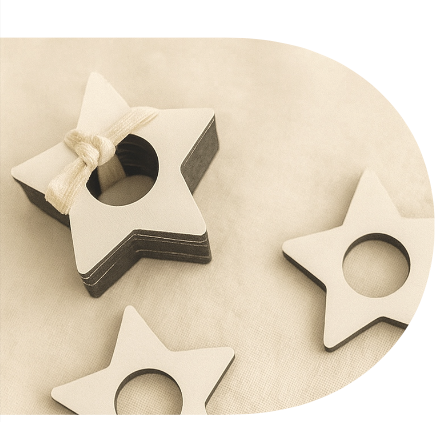 [131293] PORTA SERVILLETA ESTRELLA X 6 XMAS ESTILO DOMINGO