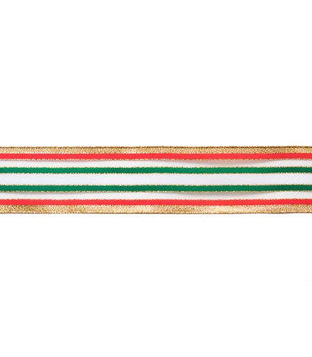 [131300] ORO CINTA SAMARIAN CON ALAMBRE DORADA ROJA Y VERDE 5 CM X 10 METROS
