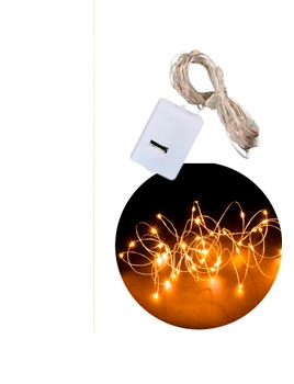 [42076] GUIRNALDA MICROLED ALAMBRE AG13 30 LUCES 3M CALIDA