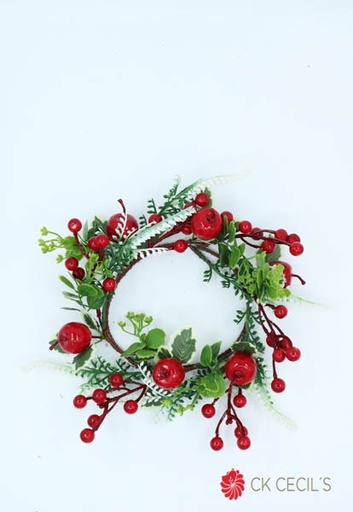 [277699] CORONA FRUTO BERRY X 35 CM. GREEN RED