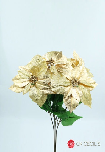 [277479] POINSETTIA BUSH METALLIC X5X53 GOLD