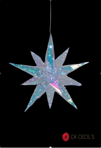 [277545] ESTRELLA PVC CON LUZ 40 CM. IRIDISCENT