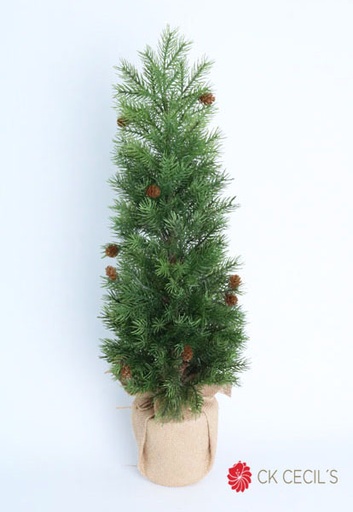 [277627] PINE TREE CON YUTE 75 CM. GREEN
