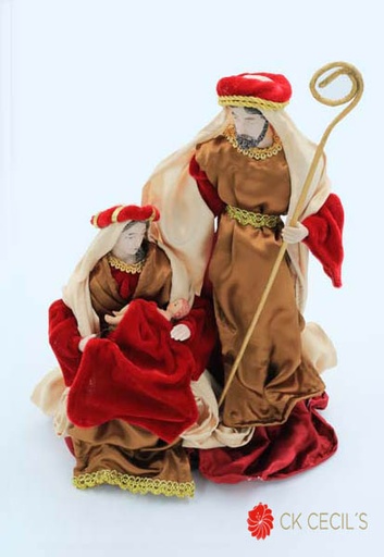 [277547] HOLY FAMILY X 30 CM. RED BROWN CREAM