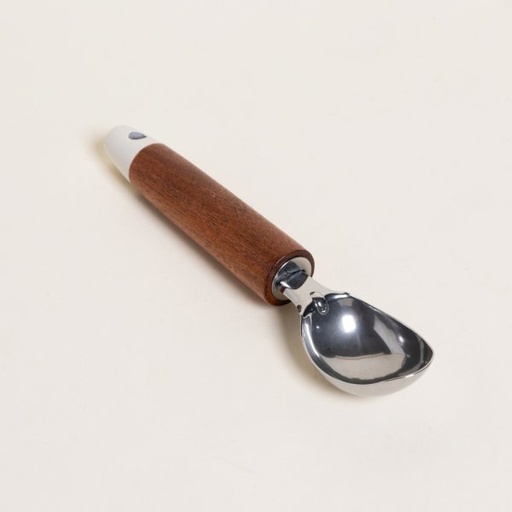 [4114272] CUCHARA PARA HELADO CON MANGO DE MADERA DE ACACIA