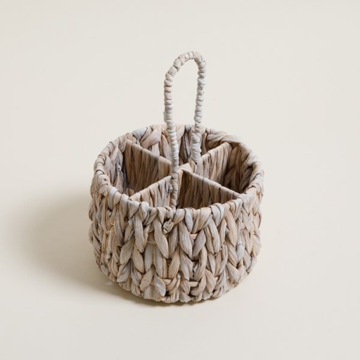 [4114231] ORGANIZADOR CON MANIJA REDONDO BANGKOK WHITE 20 X 28 CM