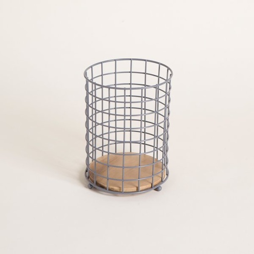 [4114209] PORTA UTENSILIOS BIARRITZ GREY 17X13 CM