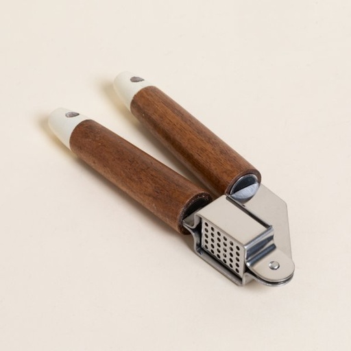 [4114274] PRENSA AJO CON MANGO DE MADERA DE ACACIA