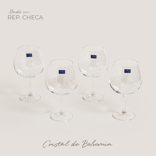 [4114496] SET X 4 COPAS DE CRISTAL DE BOHEMIA GIN TONIC 820 ML