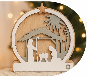 [131988] ESFERA DE CUENTO NAVIDEÑO LUZ DE PESEBRE 20 CM ESTILO DOMINGO