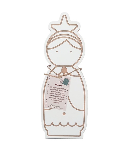 [131978] ADORNO NAVIDEÑO DE MADERA NIEVES 22 CM ESTILO DOMINGO