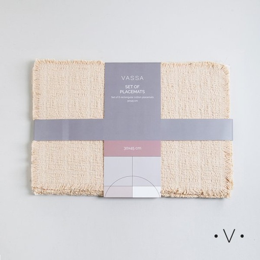 [4114804] SET X 6 INDIVIDUALES RECTANGULARES 30X45 CM VASSA HOME