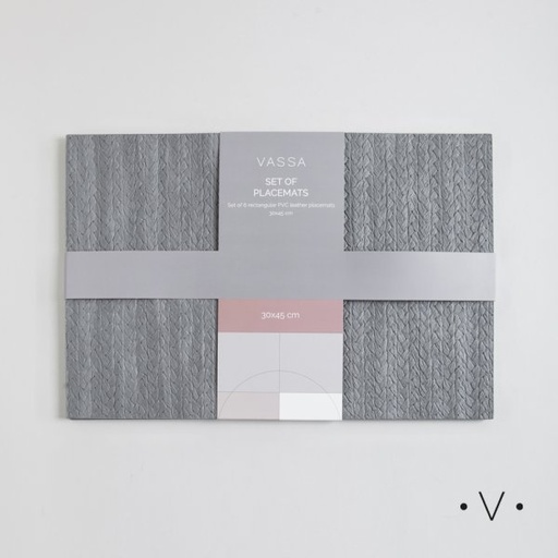 [4114795] SET X 6 INDIVIDUALES RECTANGULARES 30X45 CM VASSA HOME