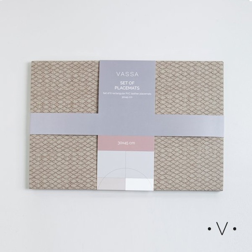 [4114796] SET X 6 INDIVIDUALES RECTANGULARES 30X45 CM VASSA HOME