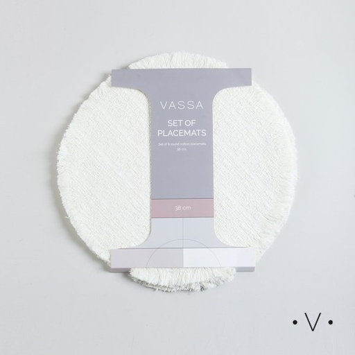 [4114802] SET X 6 INDIVIDUALES REDONDOS 38 CM VASSA HOME