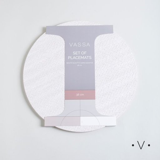 [4114793] SET X 6 INDIVIDUALES REDONDOS 38 CM VASSA HOME