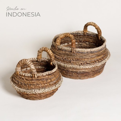 [4114911] SET X2 CANASTOS CON MANIJAS JATTARI 35X30 CM / 40X