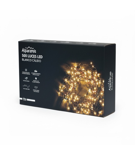[131912] GUIRNALDA LED 500 50 METROS 8 FUNCIONES LUCES CÁLIDAS ALPARAMIS