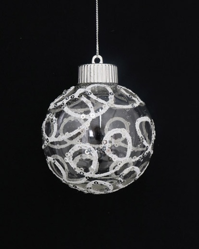 [277244] PELOTA DE NAVIDAD X6  8CM. SILVER