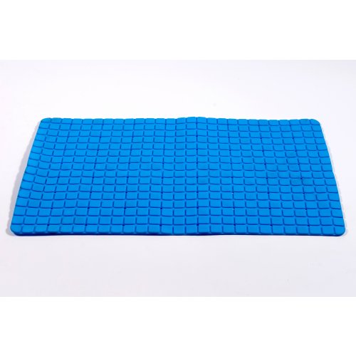 [380288] ALFOMBRA DE BAÑO ANTIDESLIZANTE 68 X 38 CM CUADRILLÉ CELESTE