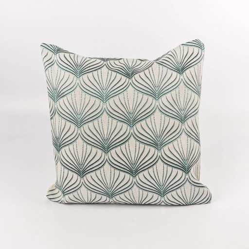 [380744] FUNDA DE ALMOHADON 43 X 43 CM PAVOS REALES VERDE AGUA