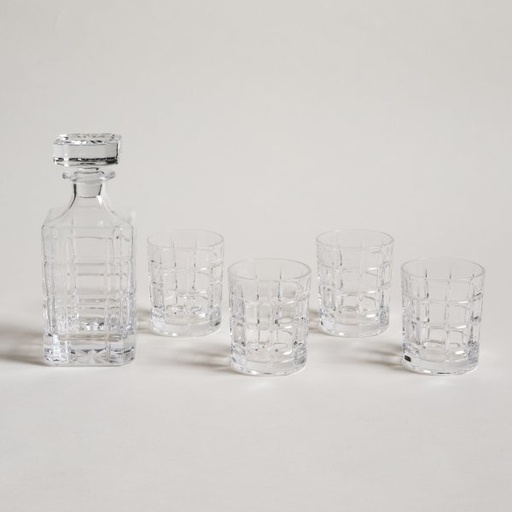 [411511] SET X 4 VASOS DE WHISKY Y BOTELLON