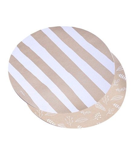 [133205] GLX SET PLATOS SITIO RAYAS/HOJAS DORADO 4 CM X 10U 