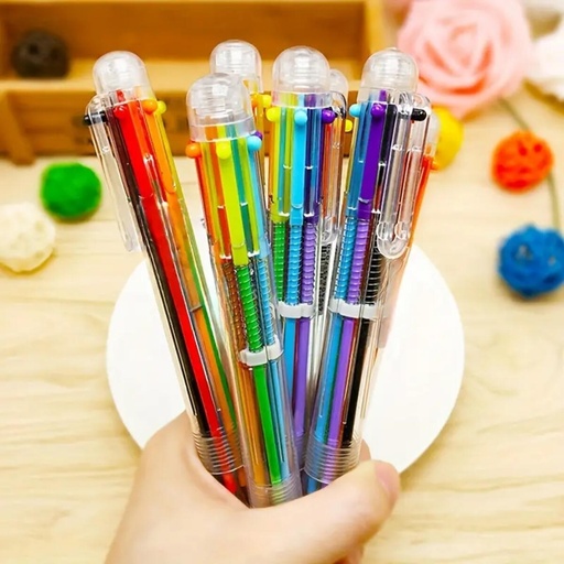 [412414] BOLIGRAFO MULTI X 6 COLORES TRANSPARENTE 
