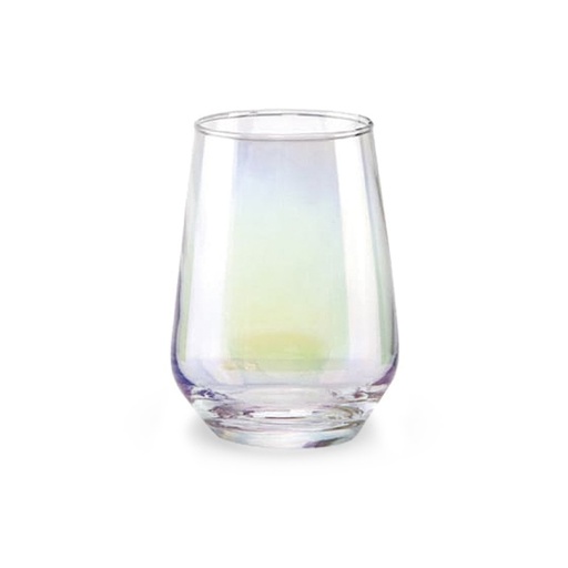 [2561234] SET X6 VASOS CÓNICOS PERLADOS - VIDRIO - 400ML 6,5X12CM