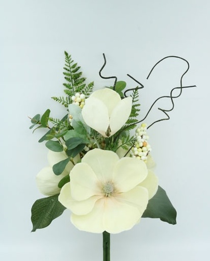 [4130054] MAGNOLIA/FERN/EUCA BUSH 46 CM (CREAM/GREEN)