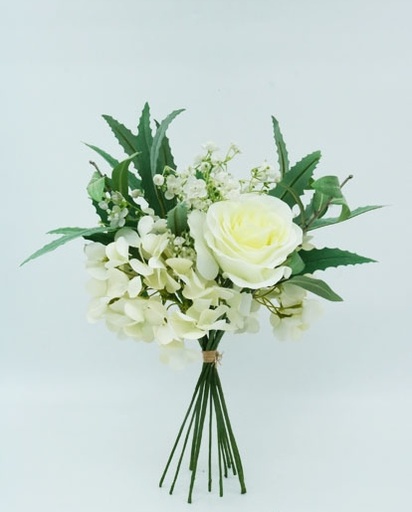 [4130055] ROSE/HYDRANGEA/GYPSO BUSH 38CM (CREAM)