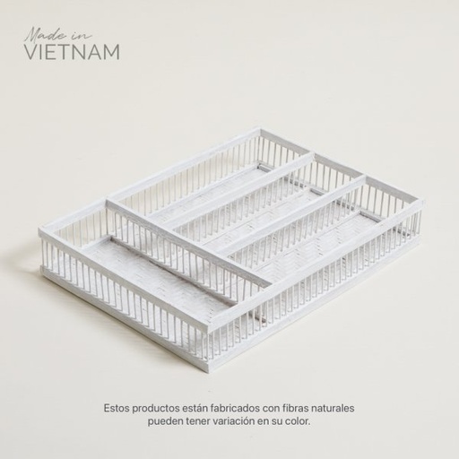 [4110919] CUBIERTERO HANOI BLANCO 36X26X6CM