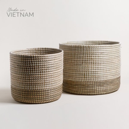 [4111005] SET X2 CANASTOS RECTOS DE SEAGRASS HALONG 43X35 / 34X30 CM