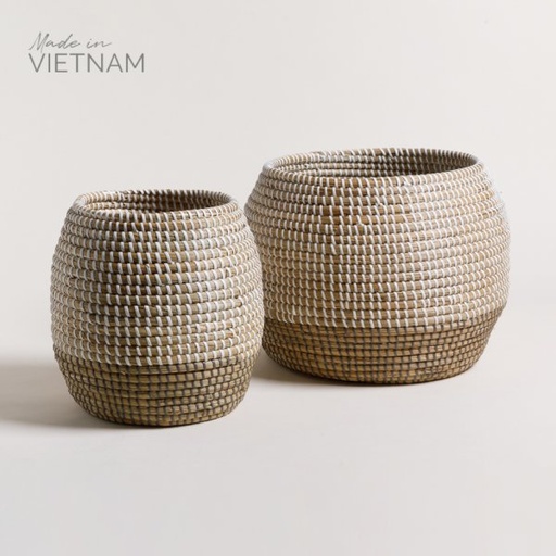 [4111018] SET X2 CANASTOS BOMBE DE SEAGRASS HALONG 25X30 / 23X24 CM