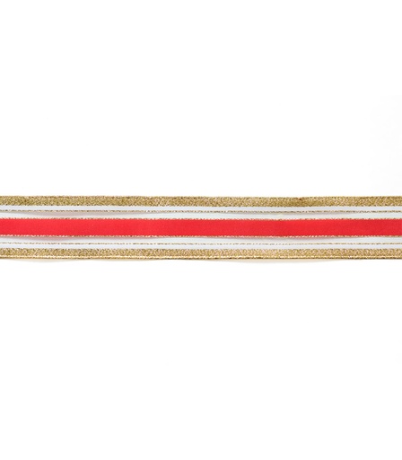 [131122] ORO CINTA SAMARIAN CON ALAMBRE DORADA Y ROJA 4 CM X 10 METROS
