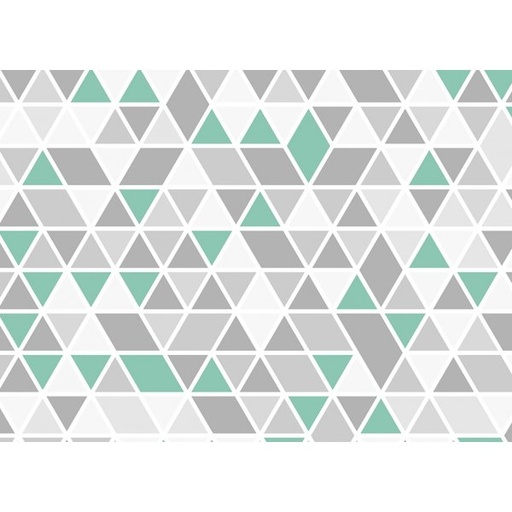 [146153] INDIVIDUAL PVC 30 X 40 TRIANGULOS GRIS Y VERDE