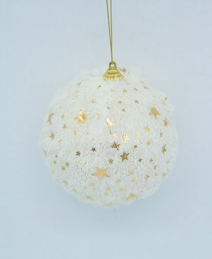 [277394] PELOTA DE NAVIDAD X 6 X 10 CM.  GOLD WHITE