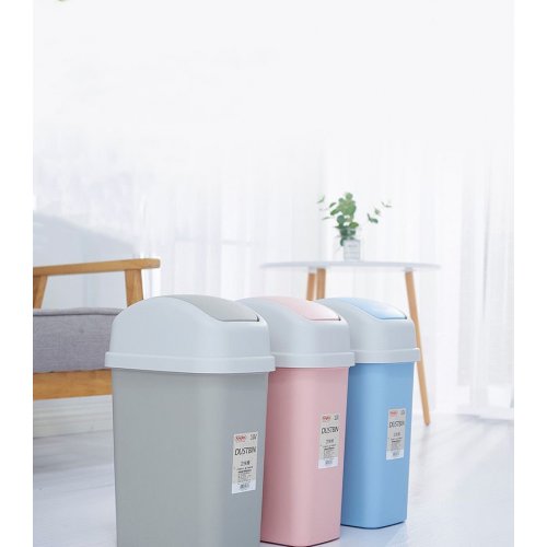 [256275] CESTO PARA MESADA RECTANGULAR CON TAPA CÓNICA VAIVÉN DE 3LT COLORES SURTIDOS 8X14,5X22,3CM DE PLÁSTICO