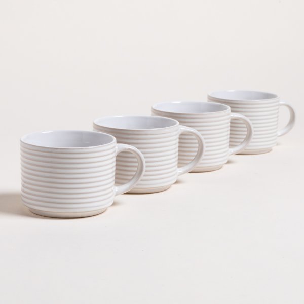 SET X 4 TAZAS LINES EN RACK 285 ML