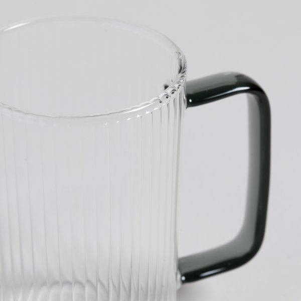 SET X 2 MUGS DE BOROSILICATO CON MANGO NEGRO 220 M