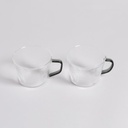 SET X 2 MUGS DE BOROSILICATO CON MANGO NEGRO 110 ML VASSA HOME
