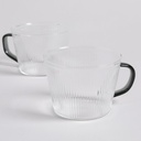 SET X 2 MUGS DE BOROSILICATO CON MANGO NEGRO 110 ML VASSA HOME